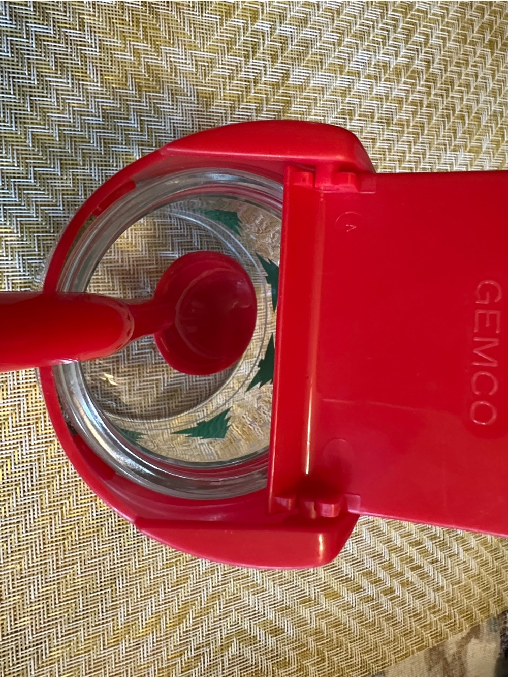 Red Holiday Glass Coffee/Condiment Server Set with Tree Motif - Picture 8 of 15